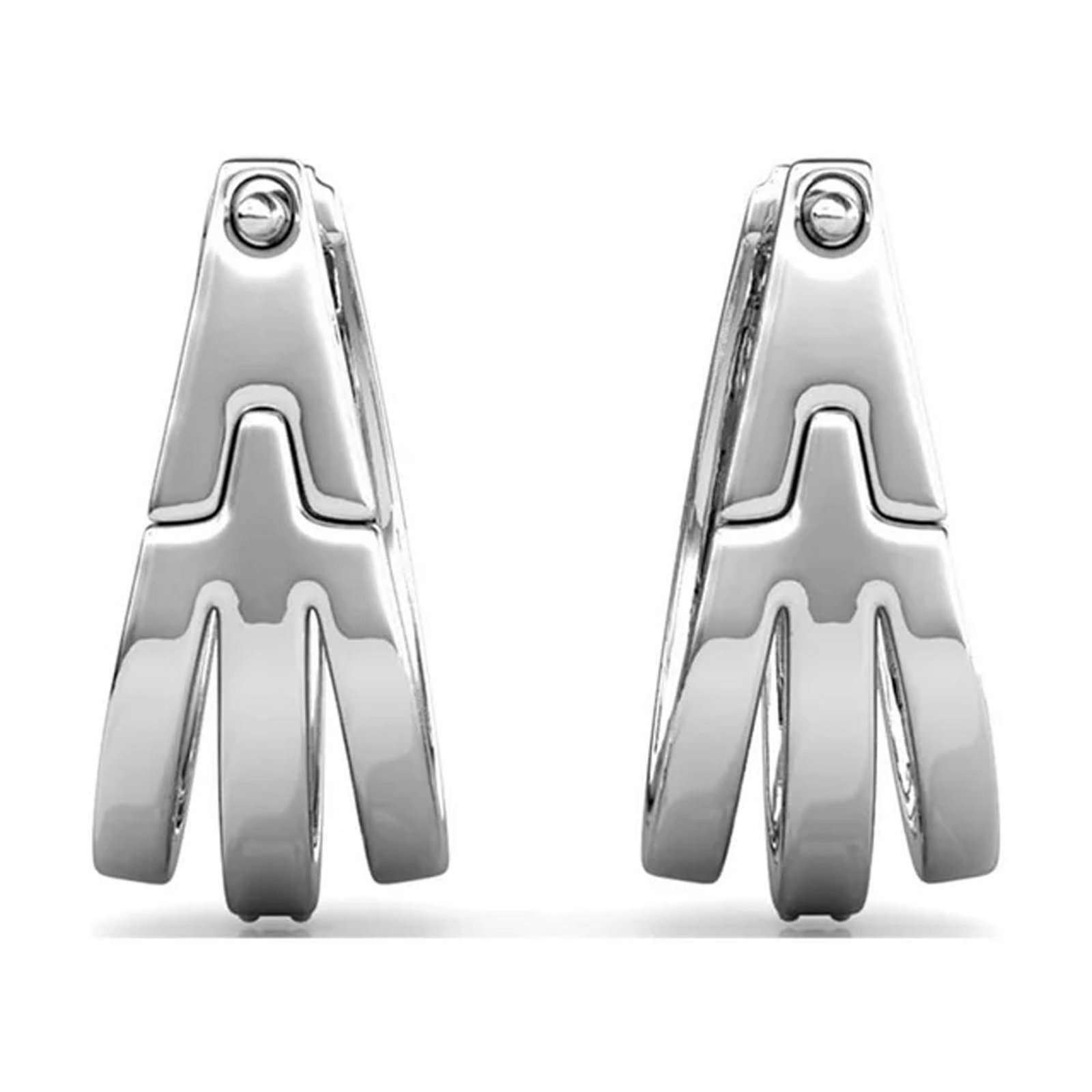 Cate & Chloe Madison 18k White Gold Hoop Earrings with Swarovski Crystals - Image 3